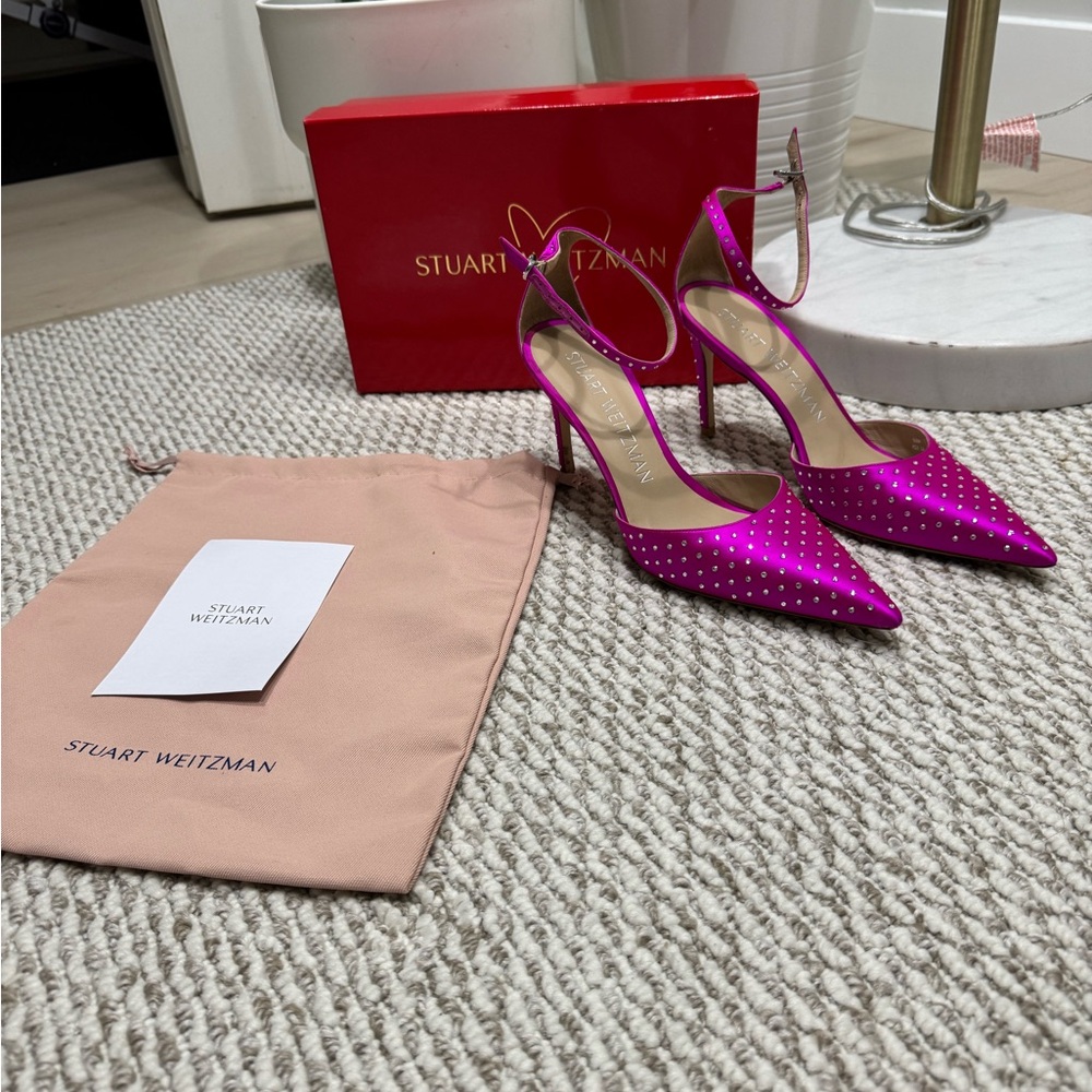 Stuart Weitzman Heels STRT SHNE 85 STRP PM Flamingo 9
